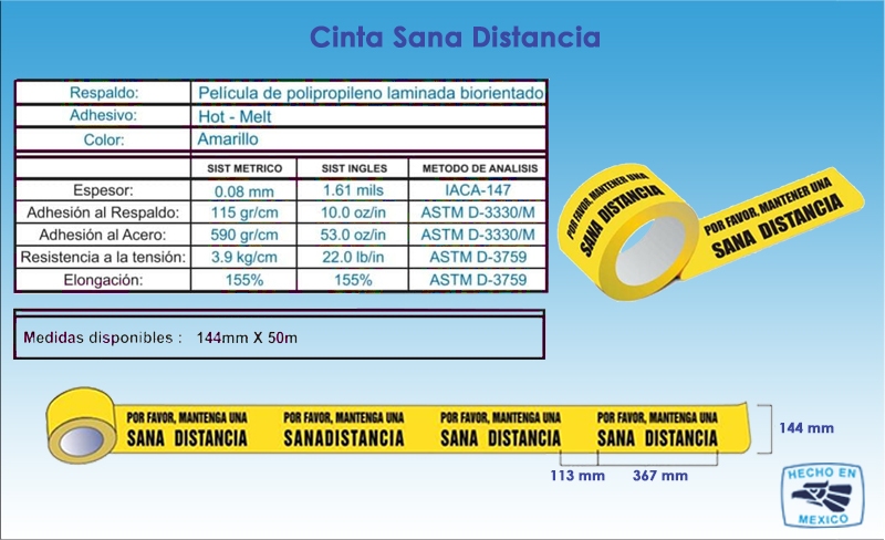 Caja con 4 Cintas de 100 m - Distanciamiento Social