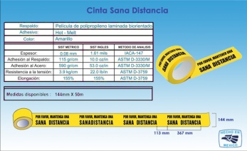 Caja con 4 Cintas de 100 m - Distanciamiento Social