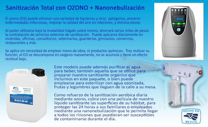 Equipo de Sanitización Ozono + Nanonebulización