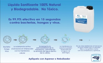 1 Garrafa de 5 Litros con Sanitizante de Origen Natural y Biodegradable, No Tóxico.